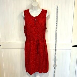 Tommy Hilfiger red & black polkadot dress. Unlined, side zip size XL.